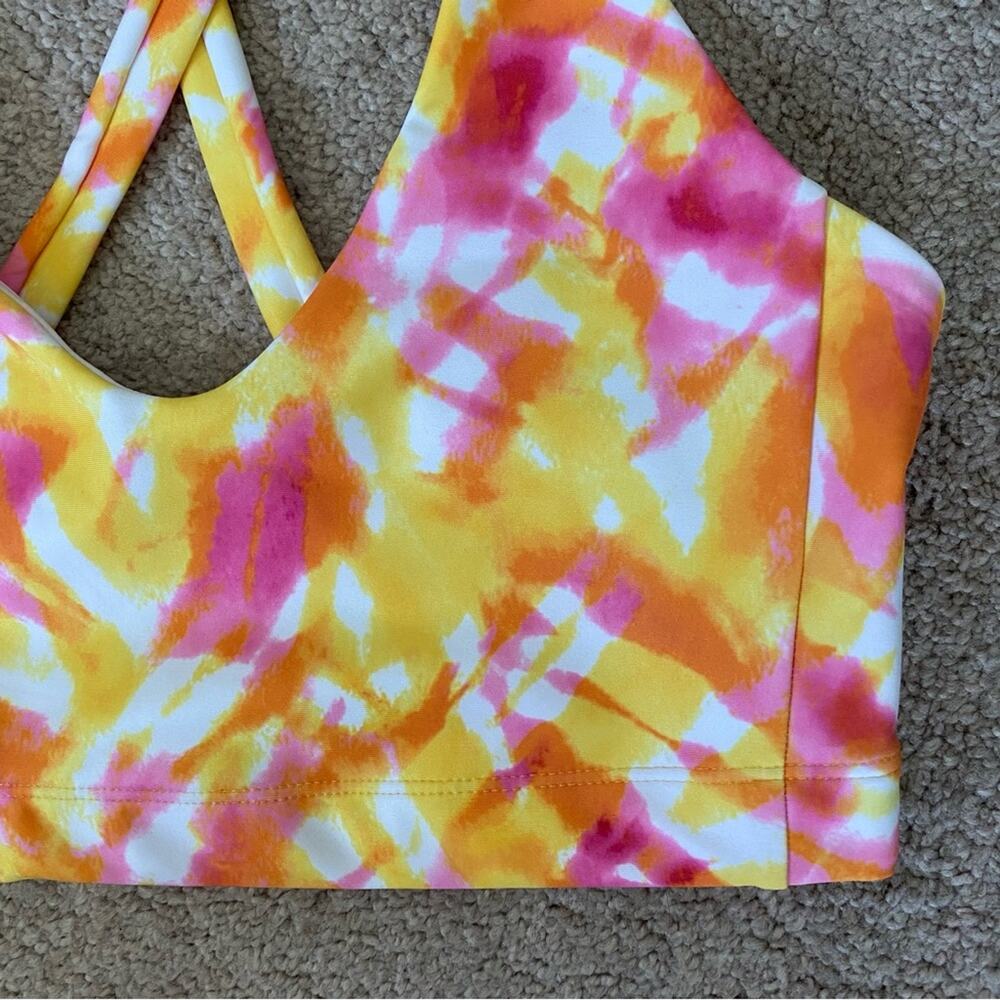 Carbon38 Multi Tie Dye Cross Back Bra Size Small - image 2